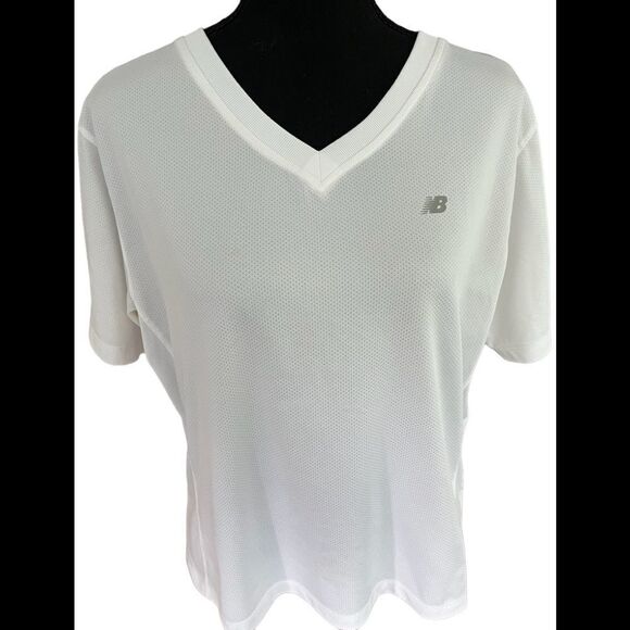 New Balance v neck white mesh top size XL - Picture 1 of 5